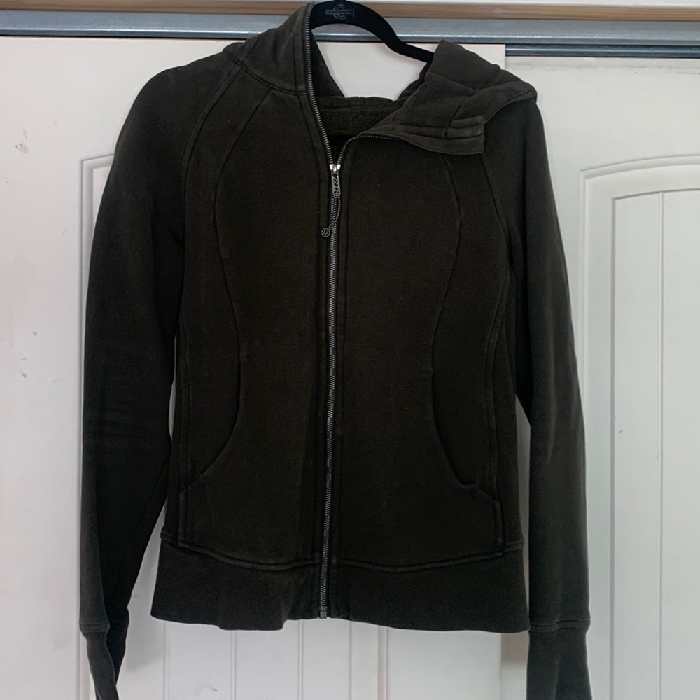 Olive green lululemon scuba sweatshirt